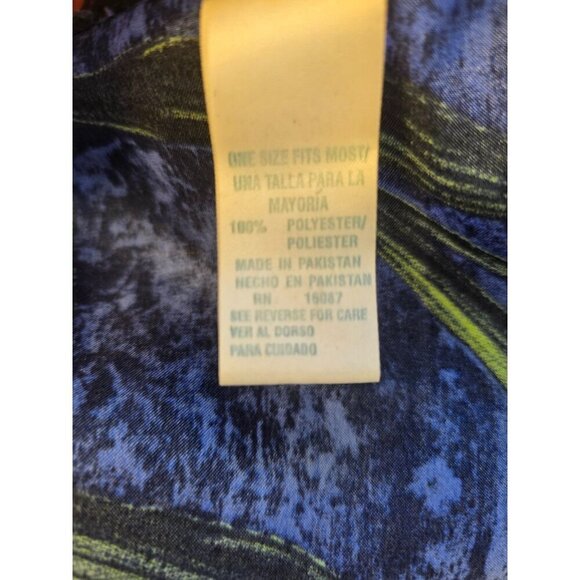 Calypso by Delicates 90s Tropical Caftan Dress Womens OS Pastel Floral on Blue - Picture 7 of 9